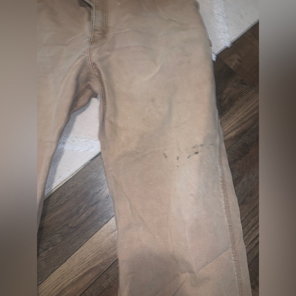Mens carhartt classic tan distressed pants 42x 30 carpenter pants classic casual - Picture 2 of 8